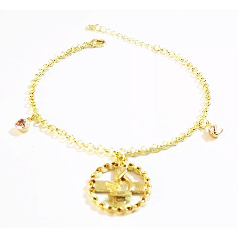 Pulseira Biomedicina Biomédica Delicada Folheado A Ouro 18k