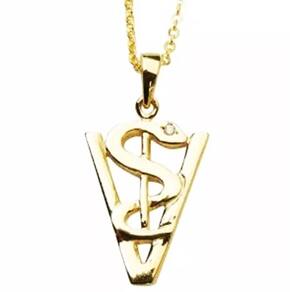 Colar Cordão Gargantilha Veterinária Folheado 18k
