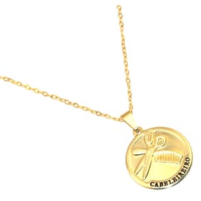 Colar Cordão Profissão Medalha Cabeleireira Folheado 18k