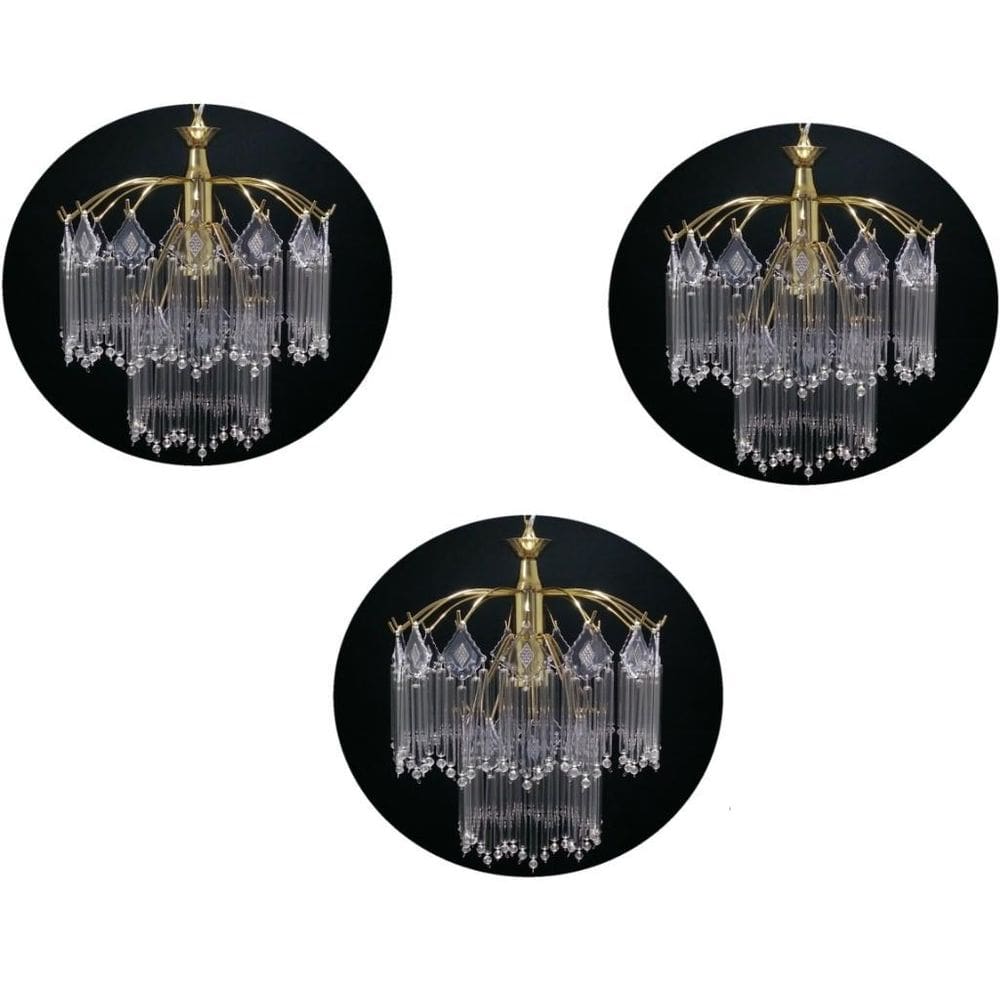 Kit 5 Lustre Pendente De Cristal Vidro Para Sala