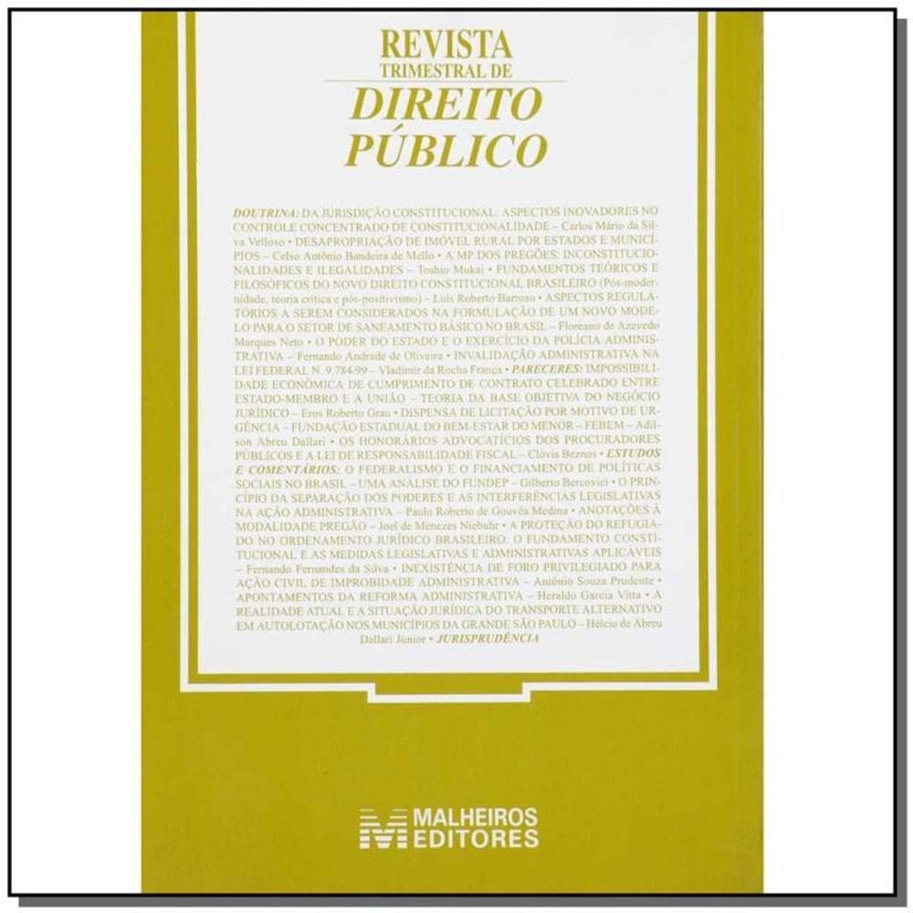 Revista Trimestral De Direito Publico Ed. 29