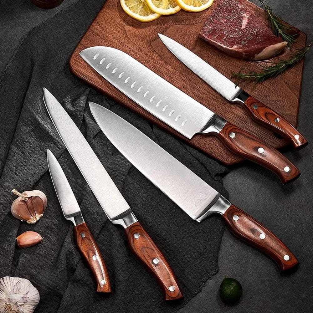 Kit Facas Profissionais Cozinha E Churrasco Conjunto