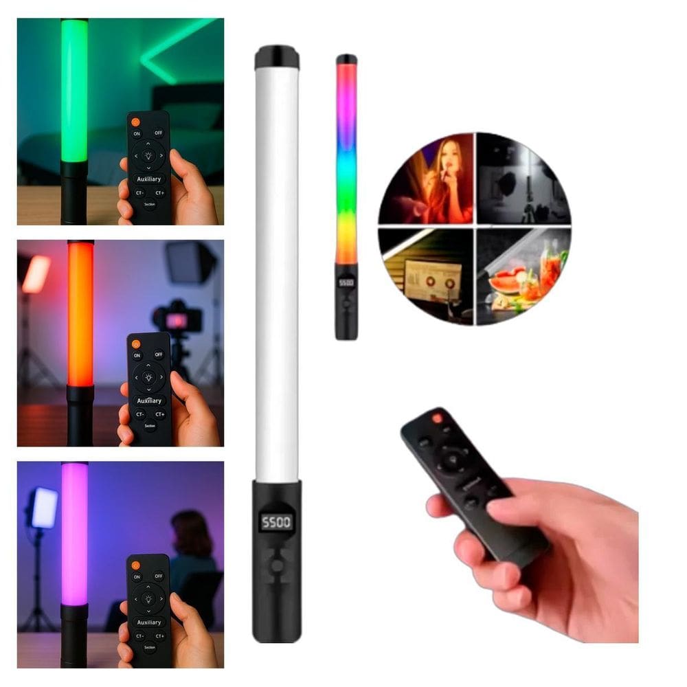 Bastão Led Compacto Para Gravações Com Cores Rgb