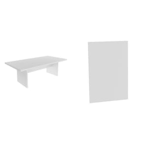 Kit com Mesa para Reunião 6 Lugares e Painel para Tv até 37 Polegadas Branco