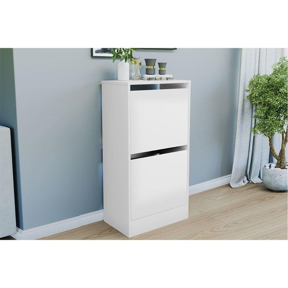 Armário Sapateira Quarto MB 1101 c/ 2 Portas Branco - Movelbento