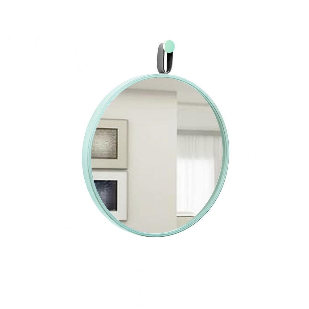 Espelho Decorativo Short Strip Verde Alça Corino Preto 50 Cm