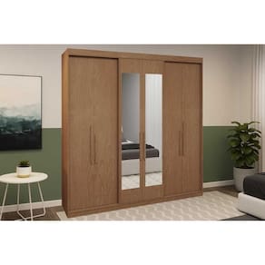 Guarda Roupa Casal 6 Portas (2 c/ Espelho) e 2 Gavetas PH 1804 Carvalho Vermontt - Herval