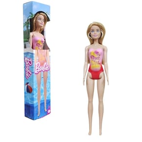 Boneca Barbie Dia na Praia Piscina Loira Maio Rosa Mattel