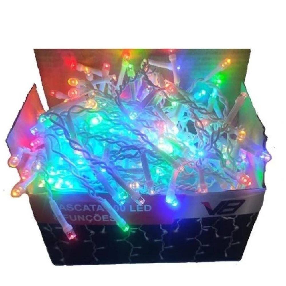 Cortina Luzes Em Efeito Cascata Presente Natal Entrega