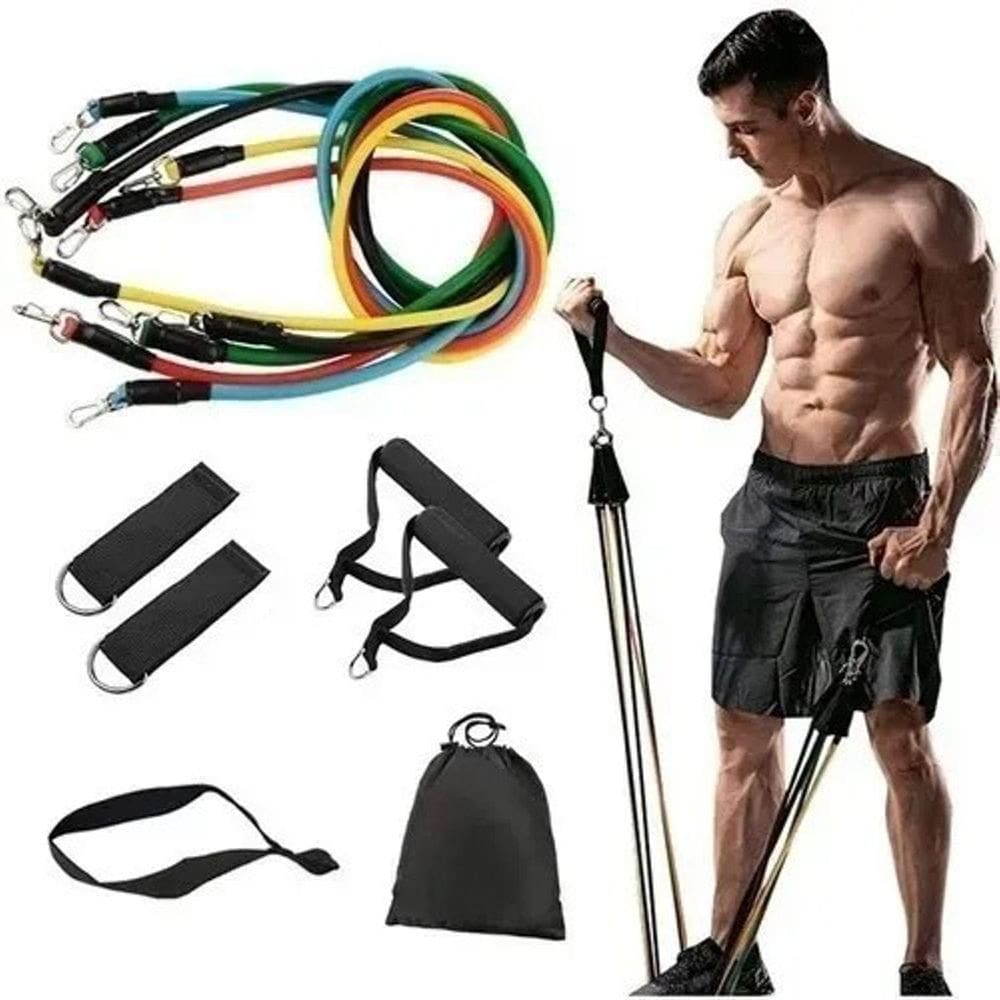 Kit Elástico Para Treino Exercícios Malhar Musculação