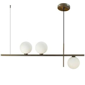 Pendente Lustre Sala Jantar Jabuticaba 3 Globos 12Cm Bronze