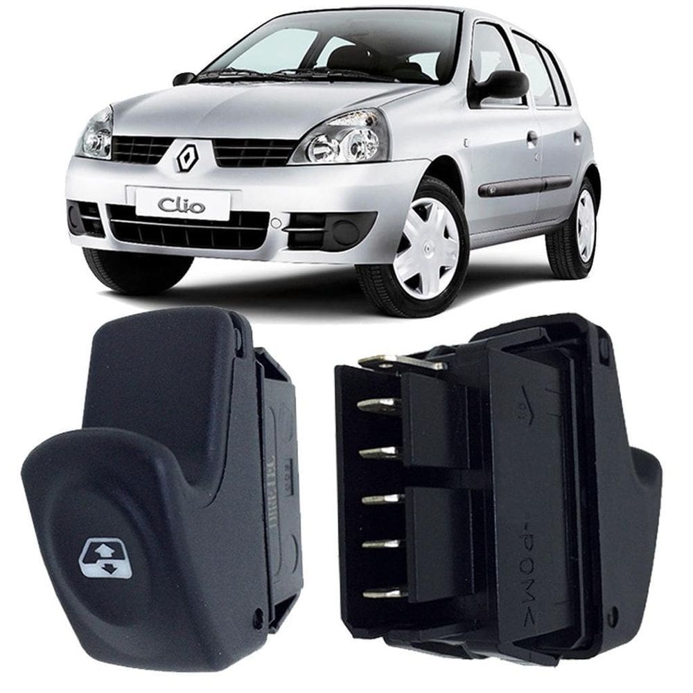 Botao Interruptor Vidro Elétrico 5 Pinos Clio 2003 A 2011