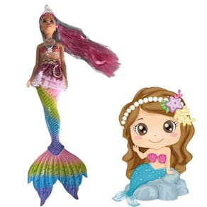 Boneca Sereia Que Brilha Menina Presente Dia Das Crianças