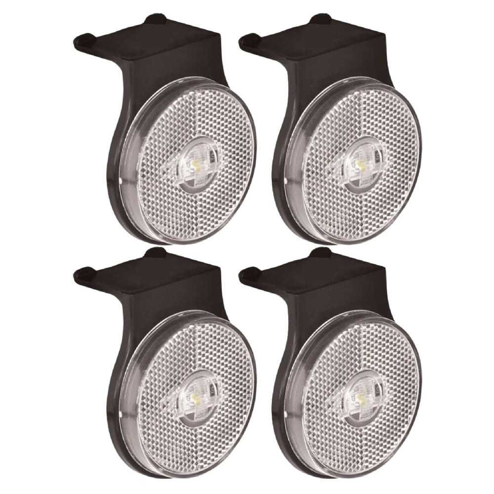 4 Lanterna Lateral Carreta Randon Bivolt Cristal Led 65mm