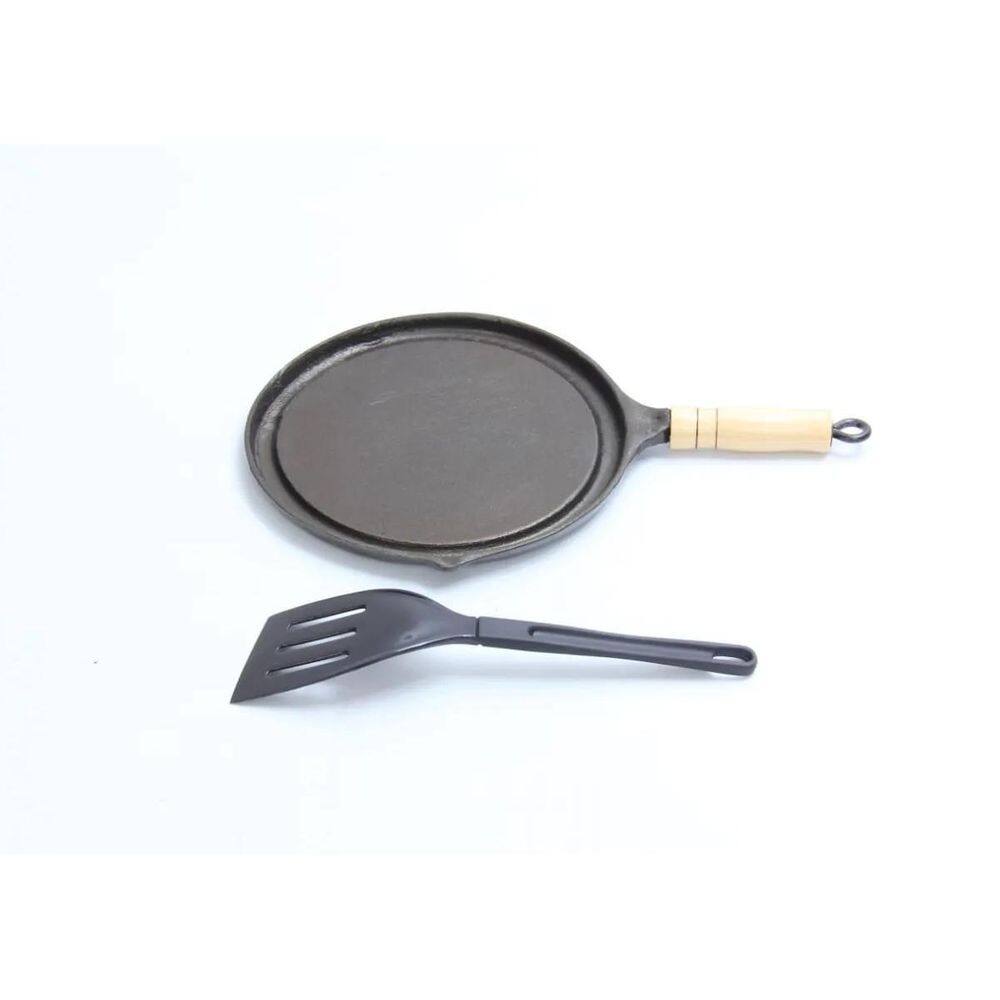 Bifeteira Antiaderente Redonda Lisa 22Cm Cabo E Espátula