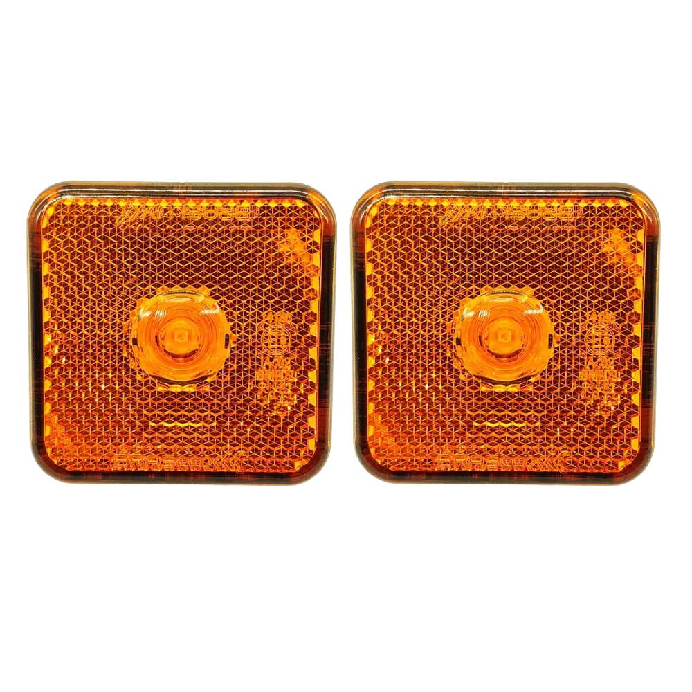 2 Lanterna Lateral Guerra Carreta Caminhão Led Ambar Braslux