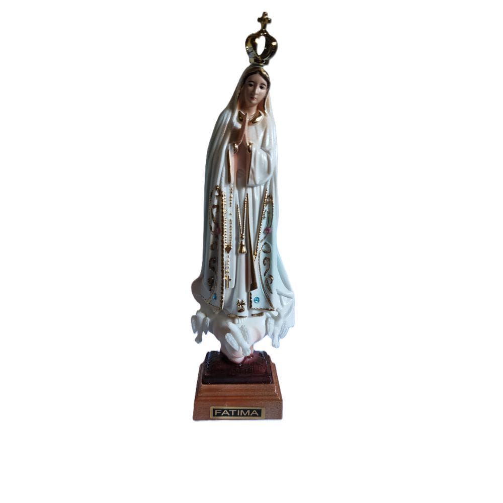 Imagem de Nossa Senhora de Fátima Resina Importada de Portugal 15cm