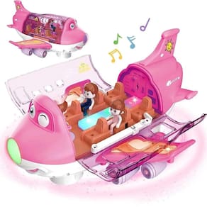 Brinquedo Infantil Feminino Avião Rosa Educativo Musical