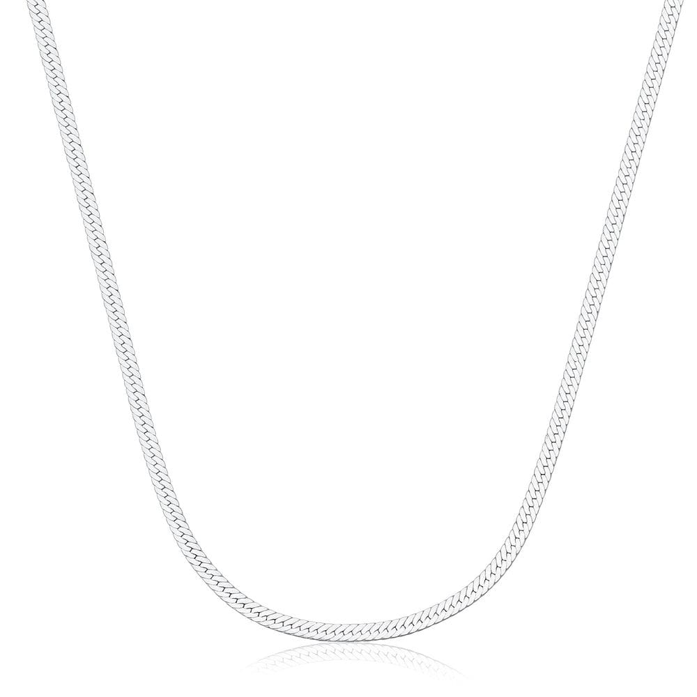 Colar Corrente Laminada De Prata 925 Feminina