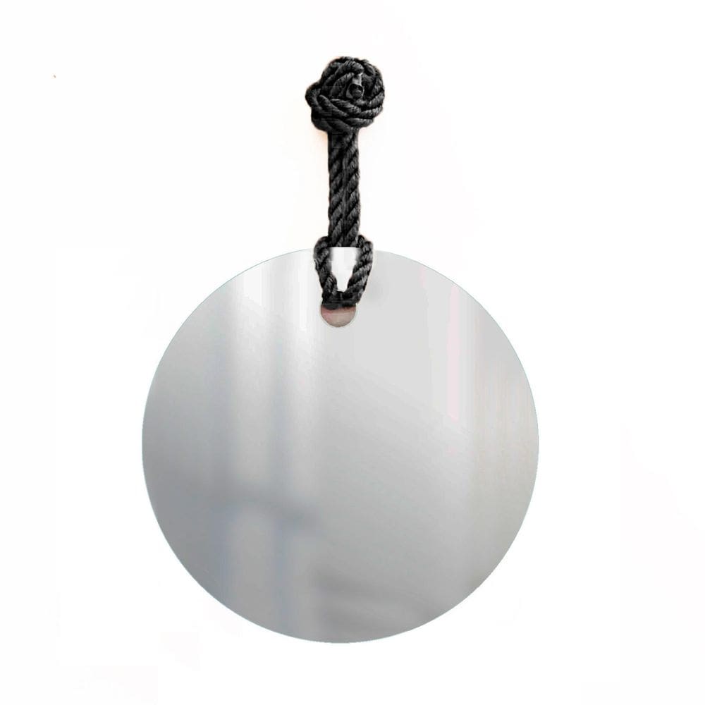 Espelho Decorativo Tie Alça Naval Preta 50 Cm Redondo