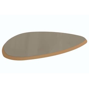 Tampo Mesa Sala de Jantar Madeirado c/ Vidro TA62 Orgânico Jantar/Premium 135x105cm Freijo/Bronze - Kappesberg