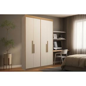 Guarda Roupa Solteiro 4 Portas e 2 Gavetas PH 1805 Cedro/Off White - Herval