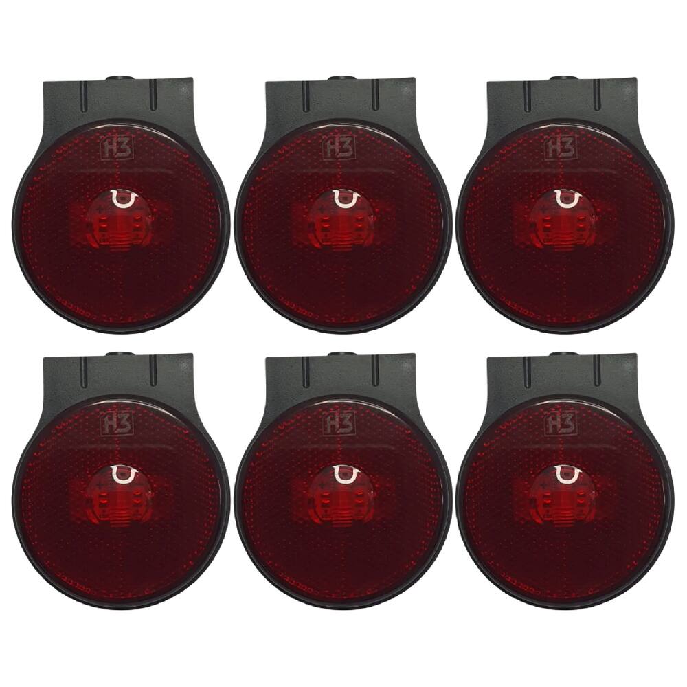 6 Lanterna Pisca Lateral Led Bivolt 65mm Carreta Randon C/ Sup