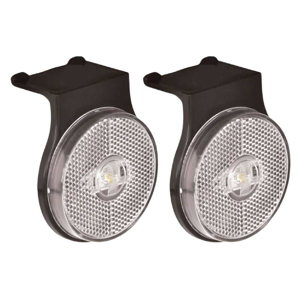 2 Lanterna Lateral Carreta Randon Bivolt Cor Cristal Led 65mm