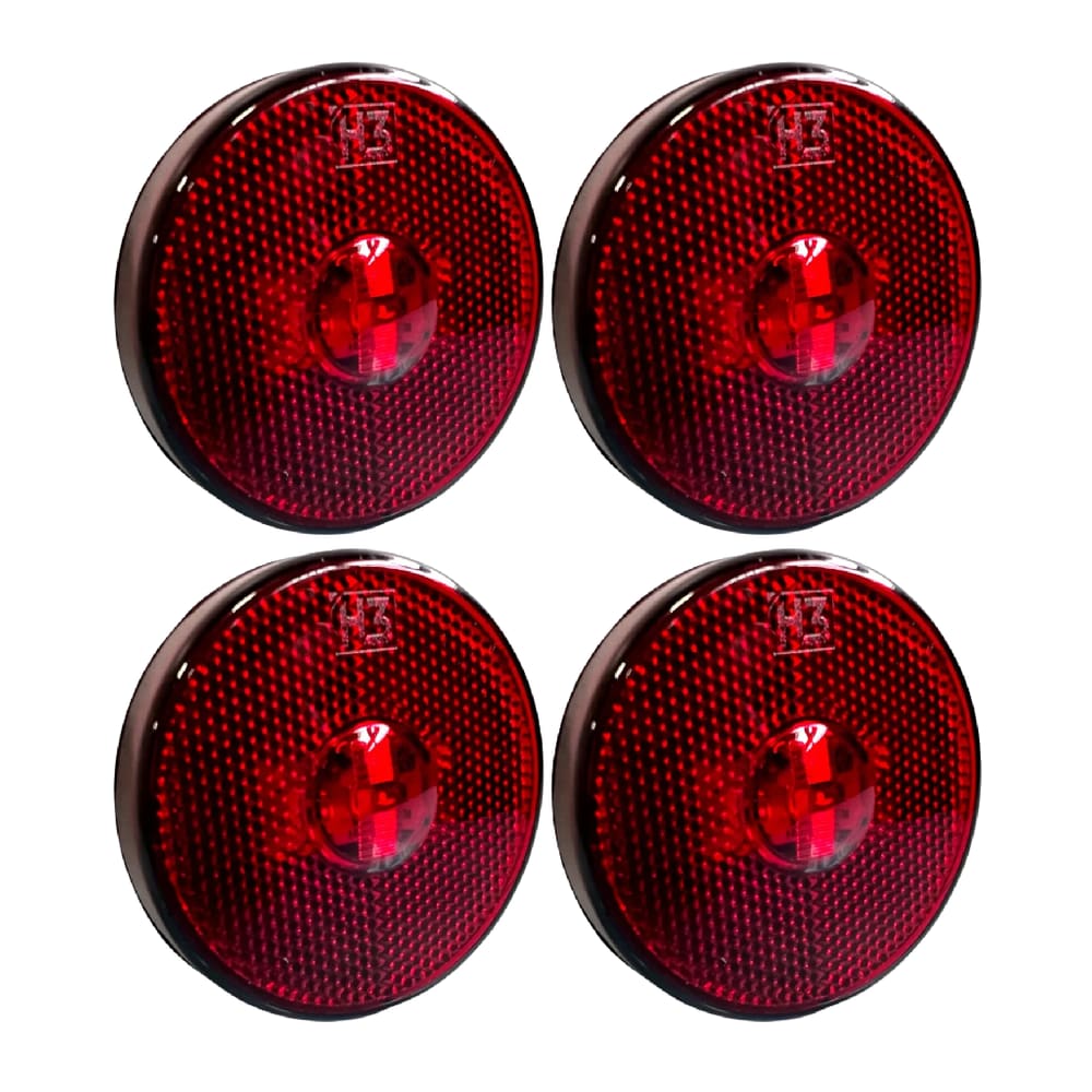 4 Lanterna Lateral Carreta Led 65mm Randon Caminhão Vermelha