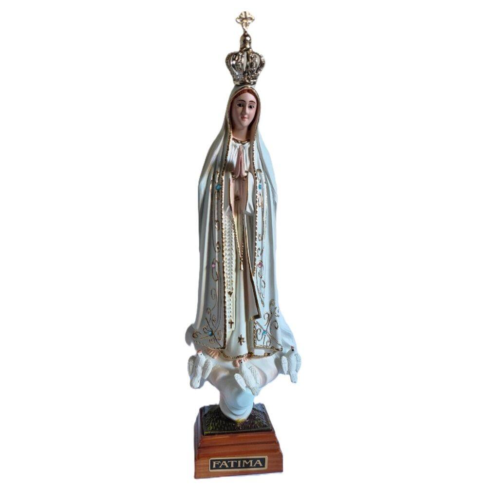 Imagem de Nossa Senhora de Fátima Resina Importada de Portugal 20cm