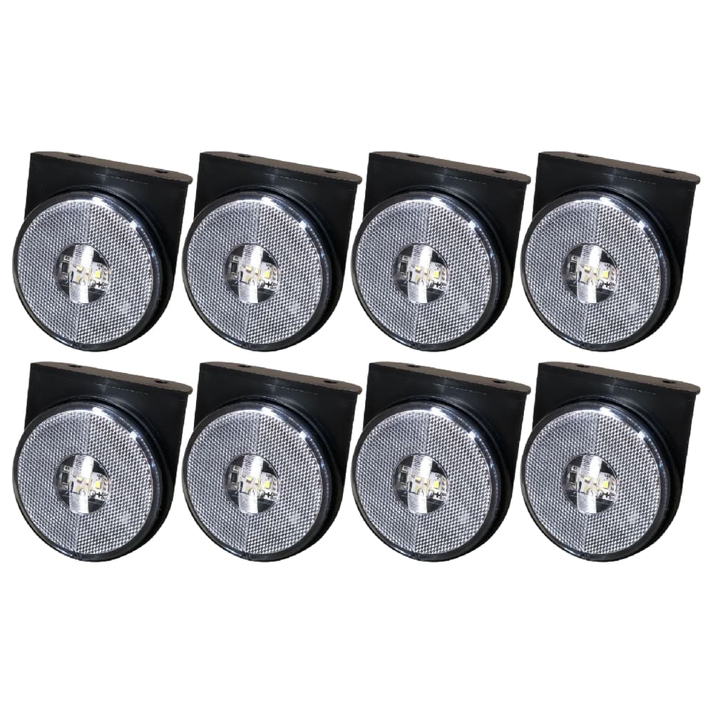 8 Lanterna Lateral Caminhão Led 85mm Carreta Randon Cristal