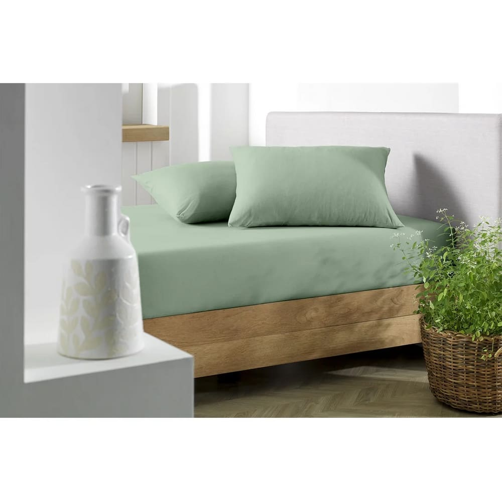 Lençol De Malha 100% Algodão Com Elástico King Extra Soft - Verde Hortelã