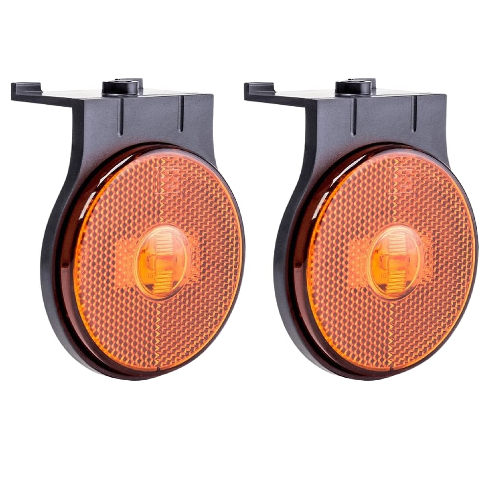 2 Lanterna Pisca Lateral Led Bivolt 65mm Carreta Randon C/ Sup