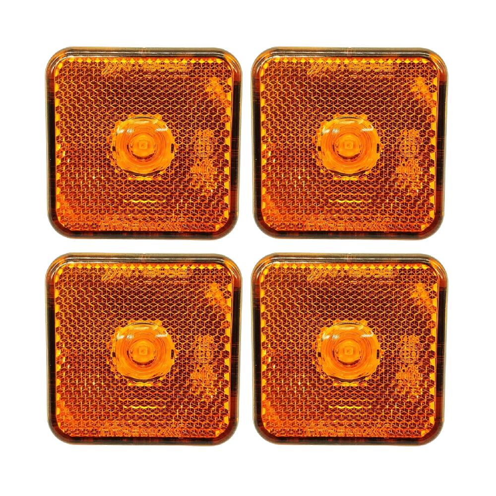 4 Lanterna Lateral Guerra Carreta Caminhão Led Ambar Braslux