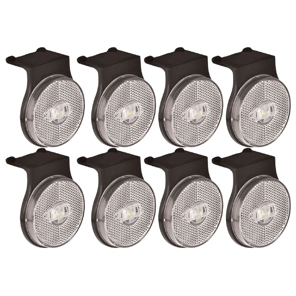 8 Lanterna Lateral Carreta Randon Bivolt Cor Cristal Led 65mm