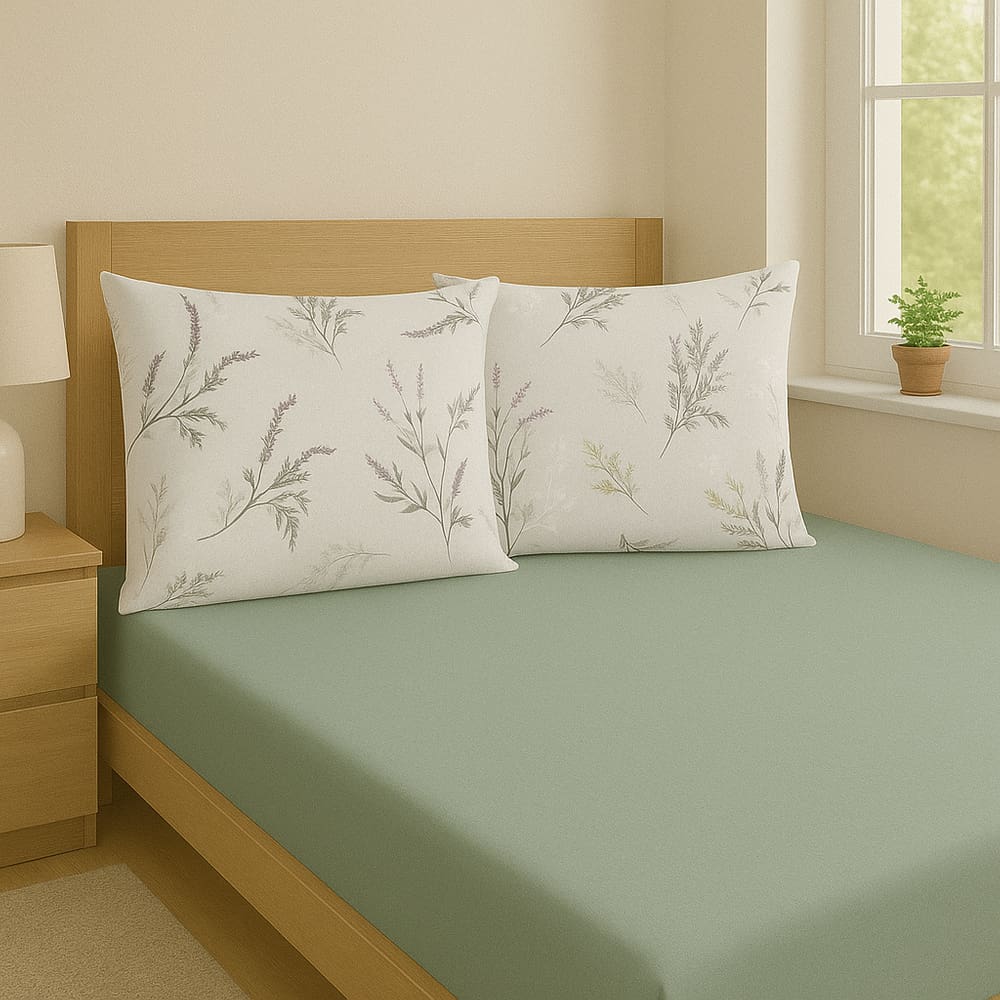 Jogo de Cama Malha 100% Algodão Lençol Fronhas King Soft - Lavanda