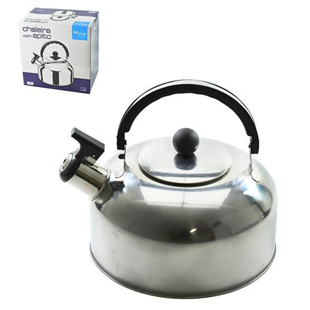 Chaleira De Inox Com Apito 3L Na Caixa