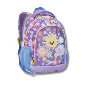 Mochila Costas Creche 13 Bebê Flores Lilás Escolar Infantil