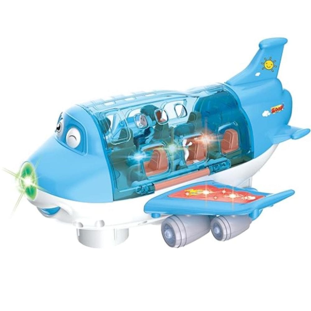 Avião Azul Masculino Brinquedo Infantil Educativo Musical