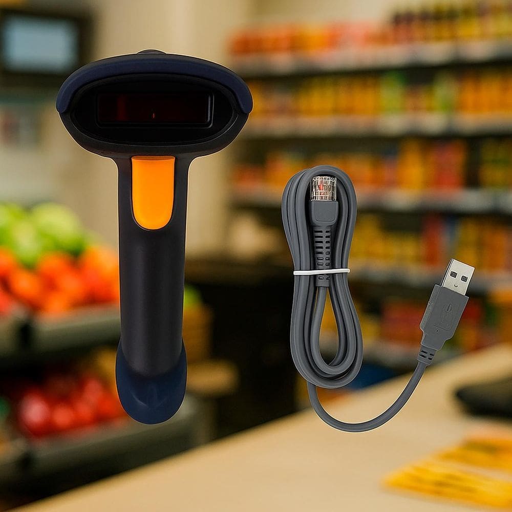 Leitor Código Barras Scanner Rápido Com Cabo Usb