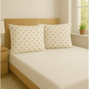 Jogo de Cama Malha 100% Algodão Lençol Fronhas Queen Soft - Nature Caqui