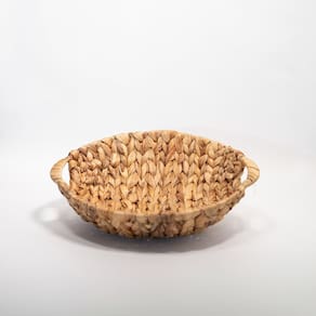 Cesto Redondo Fruteira Enfeite Palha Seagrass Natural 30cm