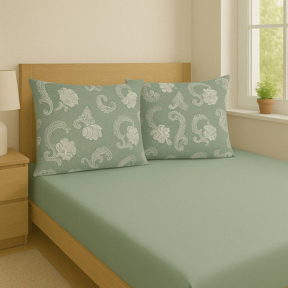 Jogo de Cama Malha 100% Algodão Lençol Fronhas King Soft - Renda Francesa
