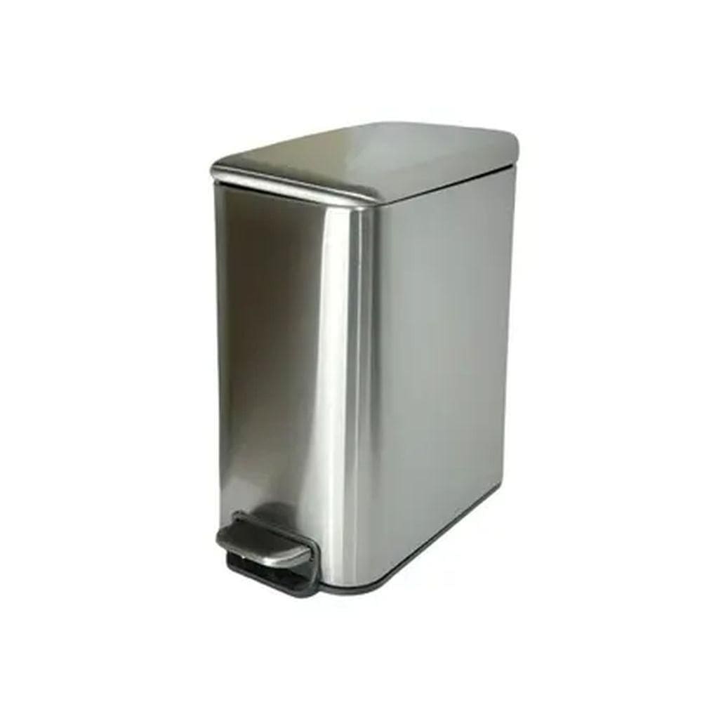 Lixeira de Aço Escovado c/ Tampa e Pedal 6L N2443759-Quanhe