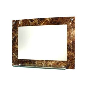 Espelho Banheiro Prateleira 60Cm X 45Cm Mármore Imperador