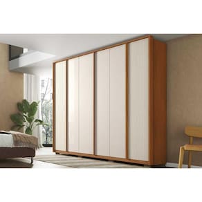 Guarda Roupa Casal 6 Portas e 4 Gavetas Cleo Freijo/Off White Mr - Caemmun