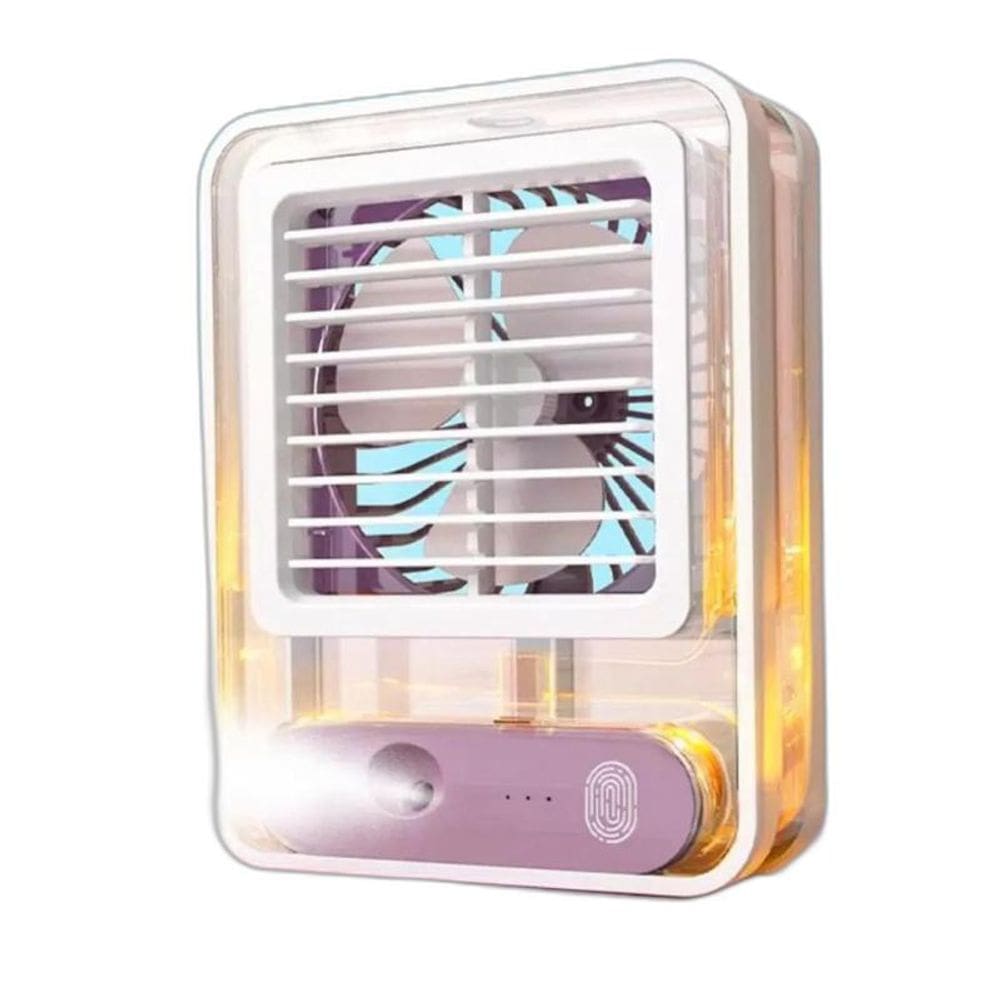 Mini Ventilador E Umidificador De Ar Com Luz Led