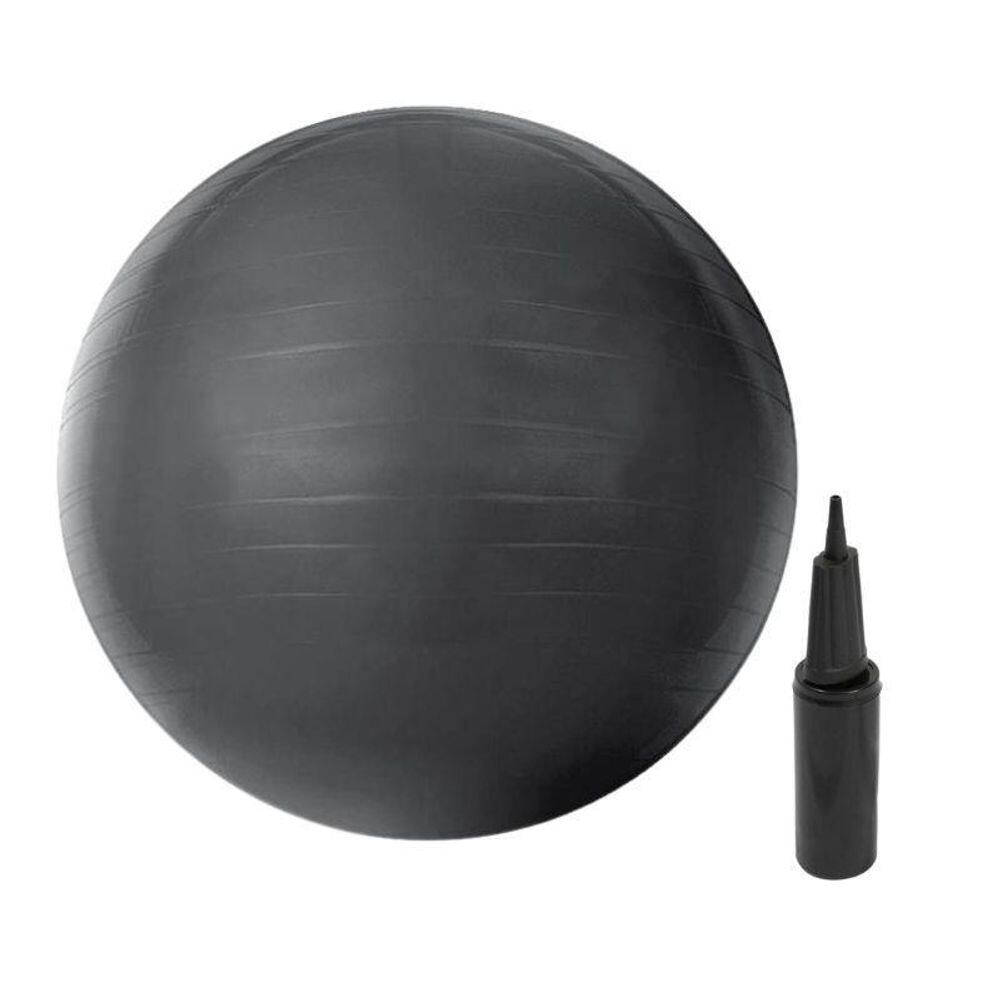 Bola De Ginástica 65Cm Cinza Para Pilates Com Bombar De Ar