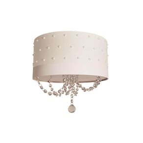 Luminária Infantil Quarto Menina Pérolas Cristal 30X15Branco