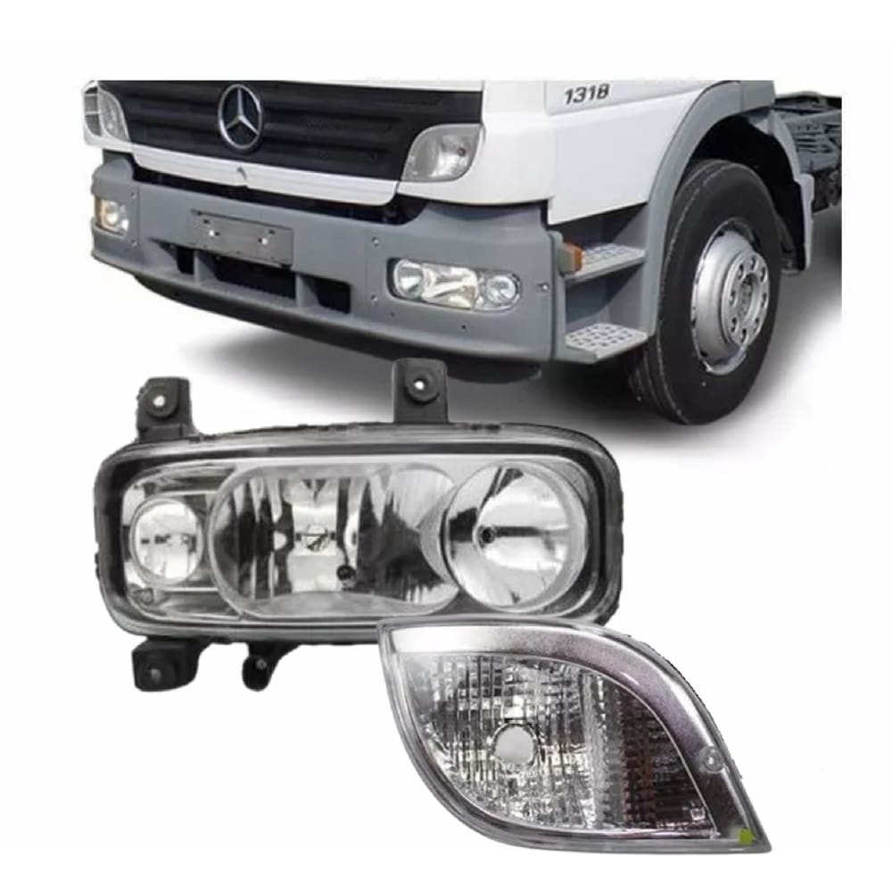 Farol Esquerda Seta Mb Atego 2010 2011 2012 Lente Lisa